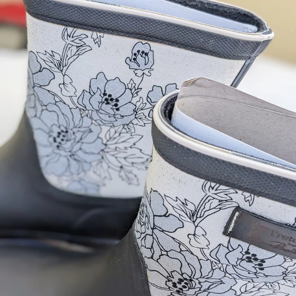 Tretorn Rain Boots Elsa William Morris Black Rain Women's size 5 - Picture 11 of 13